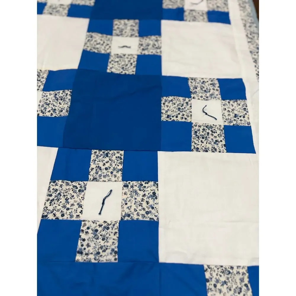 Handmade Hand Tied Single Irish Chain Patchwork Throw Quilt Hanging Quilt